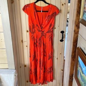 Red Free People midi Wedding Guest dress / 4